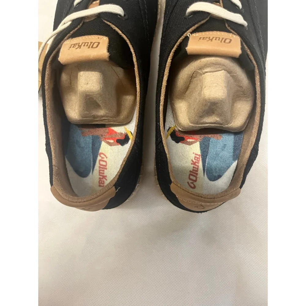 NIB $170 Olukai Kaula Pa’a Li Woman’s Espadrille Shoes in black color Size 39/9